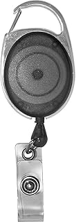 ADVANTUS Carabiner-Style Retractable ID Card Reel, Extends 30 Inches, Pack of 12, Smoke Color (75551)