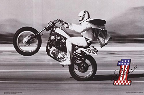 Poster Service Evel Knievel Wheelie Poster, 24-Inch by 36-Inch