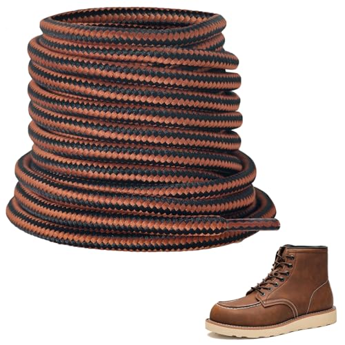NDTEZUGT Boot Laces for Hiking Working Shoes, 3/16'(4.5mm) Long Round Heavy Duty Shoelaces...