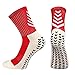 BTNEEU Calzini da Calcio Antiscivolo Uomo, 2 Paia Calzini Sportivi Antiscivolo Donna Calzini da Corsa Anti-vesciche Calze Trekking Traspirante Calzini Ciclismo Calze da Basket (Rosso)