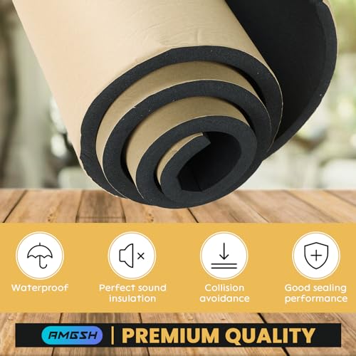 Image of Sponge Neoprene with Adhesive Foam Rubber Sheet, 1 /2 inch T x 12 inch W X 54 inch L, 4.5 Sqft for Weatherproofing,Gasket Seals, Crafts,Soundproof Padding, Vibration Dampening, Aquarium Leveling Mat