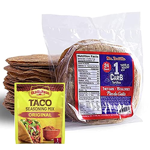 Mr. Tortilla 1 Net Carb Pico deGallo Tortillas 2 Pack (48 Tortillas) | Keto, Vegan, Kosher | Plus Fresh New Recipes!