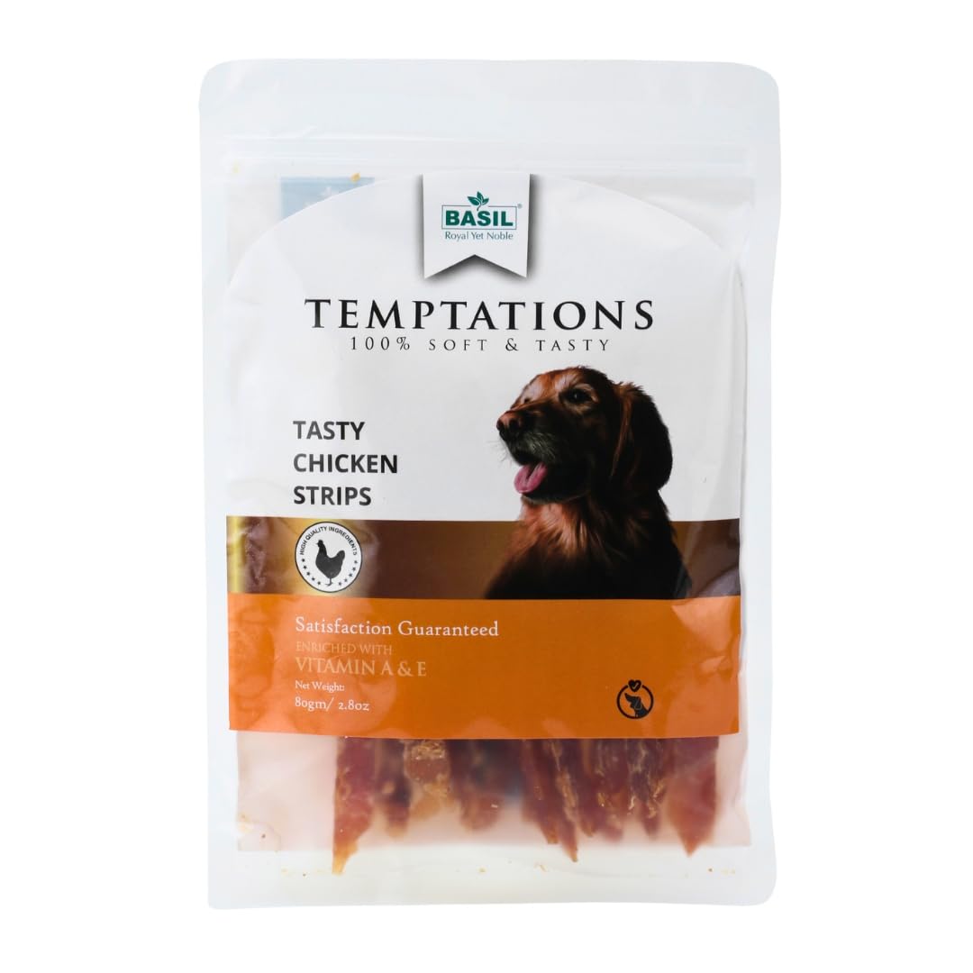 See full amazon price history chart for Basil Temptation Chicken Strips, Premium Dehydrated Dog & Puppy Treats - 80g Basil Temptation Chicken Strips, Premium Dehydrated Dog & Puppy Treats - 80g (B098QZSV8Y) Amazon Price History, Amazon Price Tracker