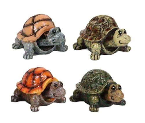 Ebros Nautical Marine Colorful Shell Sea Turtles Tortoises Bobblehead Figurines Set of 4 Symbol of Fortune and Luck Zen Feng Shui Coastal Beach Sand Turtle Tortoise Decorative Accent