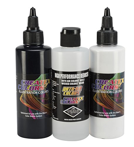 Createx Colors Illustration Black, White & 4012 Reducer Set, 4 oz