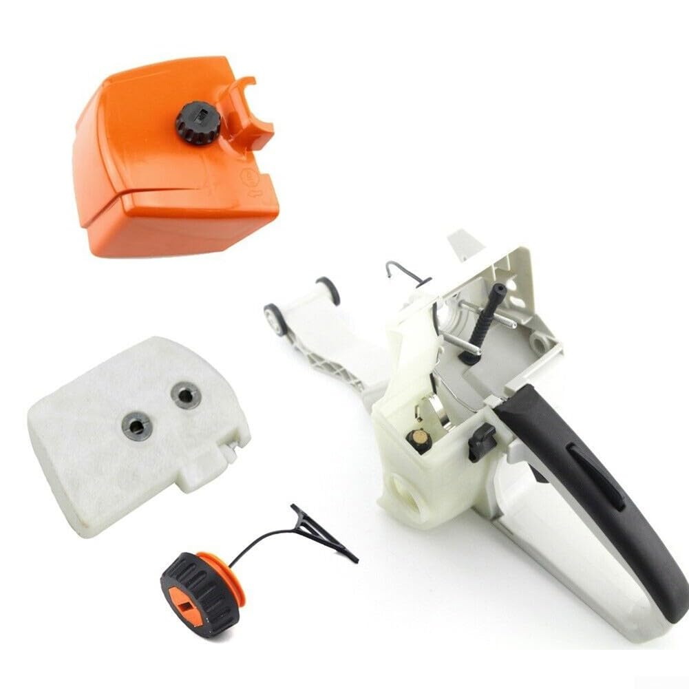 Yuanpgky Heckgriff Kraftstofftank Gehäusebaugruppe Ersatz für 038/038AV/MS380 Kettensägen - Set mit Luftfilter, Kraftstoffleitung und Ölfilter