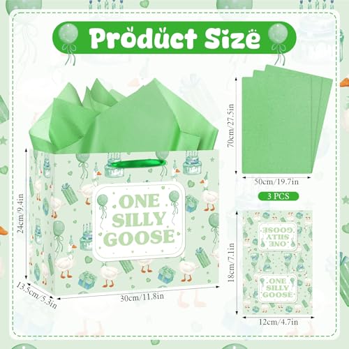 Bolsa de regalo de primer cumpleaños ganso tonto para ropa de bebés 5