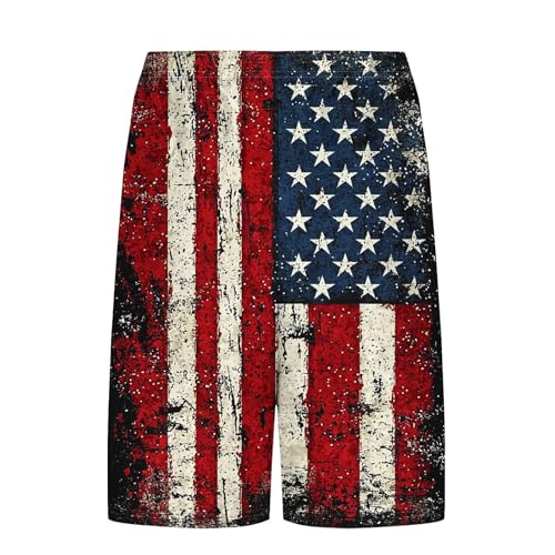 American Flag Swim Trunks for Men with Compression Liner Patriotic 4th of July Quick Dry 2 in 1 Beach Board Shorts4