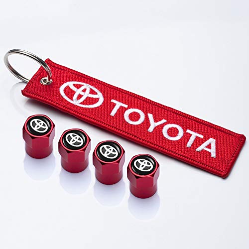 PATWAY 5 Pcs Metal Car Wheel Tire Valve Stem Caps Suit for Toyota