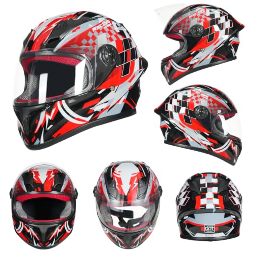Image of Kids Motorcycle Helmet Full Face DOT Approved