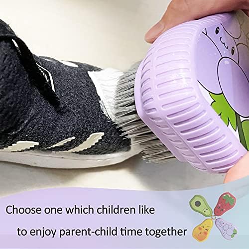 Scrub Brush Set of 4 Colors - Nylon Fiber Stiff Bristle Cleaning Brush Cool Figure Scrub Brushes for Cleaning with Good Grip Scrubbing Brush