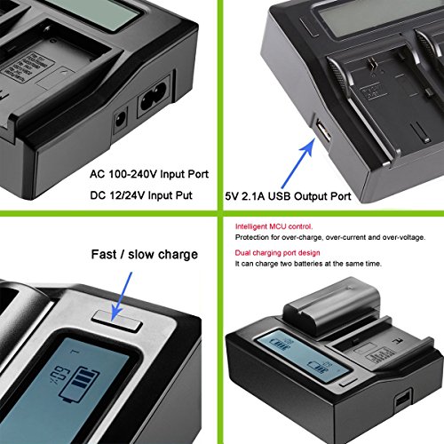 Sr Sun Room Dual Channel Lcd Display Charger For Sony Np-F550 Np-F570 Np-F750 Np-F770 Np-F930 Np-F950 Np-F960 Np-F970 Np-Fm55H Np-Fm500H Np-Qm71 Np-Qm91 Np-Qm71D Np-Qm91D Camcorder Batteries #TOP2