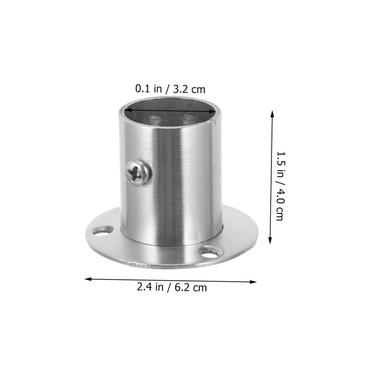 Parliky 2Pcs Stainless Steel Curtain Pole Holders Heavy Duty Rod Supports for Closet and Shower Rustproof Wall Mounted Socket Bracket for Bathroom Bedroom and Balcony Use