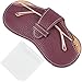 CREATCABIN PU Leather Spectacle Case Soft Glasses Case Slim Sunglasses Bag Portable Eyeglasses Holder Pouch Cover Lightweight with Cleaning Cloth Gift for Women Men 6.9x3.4 Inch Coconut Brown