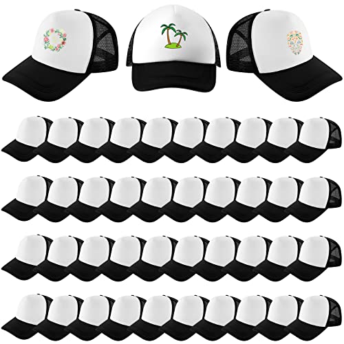 Image of 40 Pack Sublimation Blank Trucker Hat Bulk Wholesale Mesh Baseball Cap for Women Men DIY Hat Bar Party