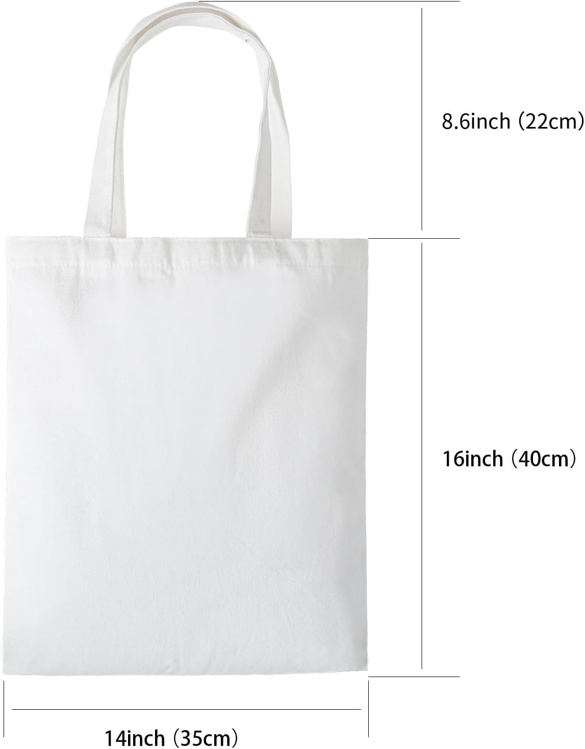 60 Pack Sublimation Tote Bags Blank Canvas Tote Bags Reusable Polyester Grocery Bags for Heat Transfer Vinyl DIY Crafting White, 14x16 Inch - Image 4
