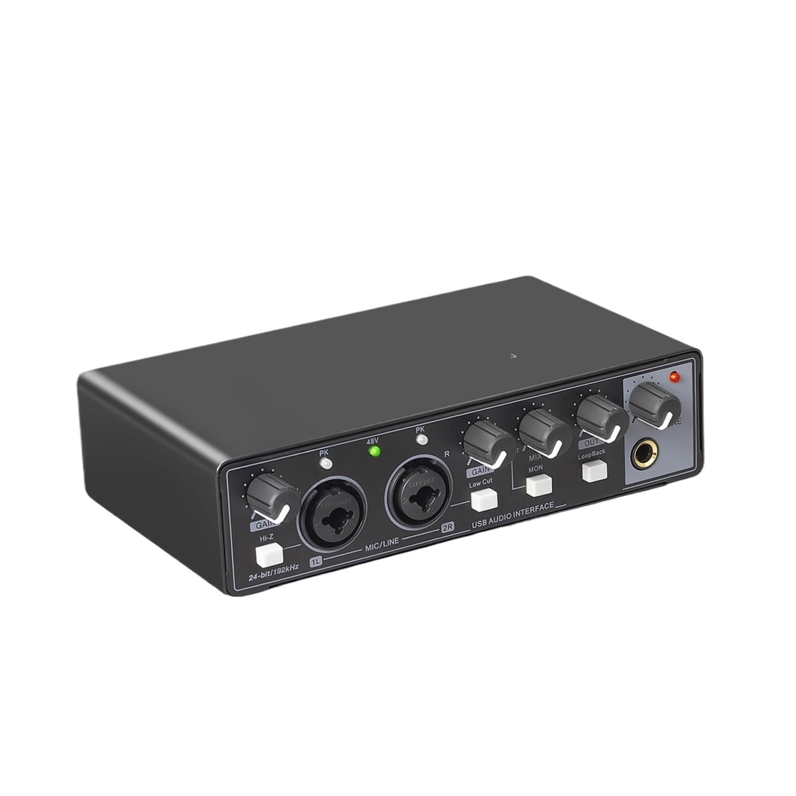 Scheda Audio Interfaccia Audio Convertitore AD USB 24 Bit/192 KHz, Chitarra Elettrica Studio Di Registrazione Dal Vivo Canto, Podcast