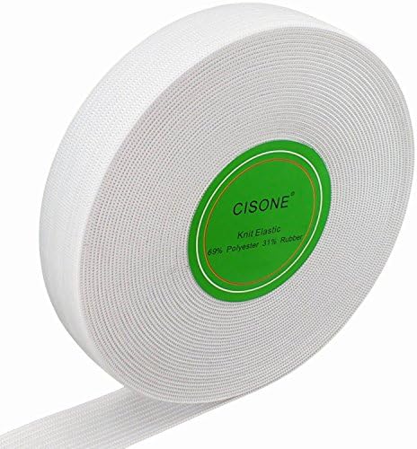 Knit Elastic 3/4 Inch Wide White Heavy Stretch High Elasticity Knit Elastic Band 10 Yards