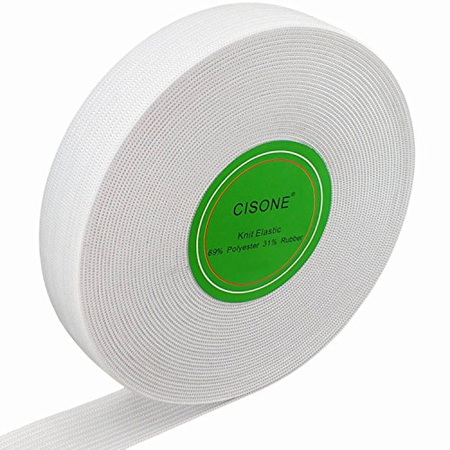 Knit Elastic 3/4 Inch Wide White Heavy Stretch High Elasticity Knit Elastic Band 10 Yards