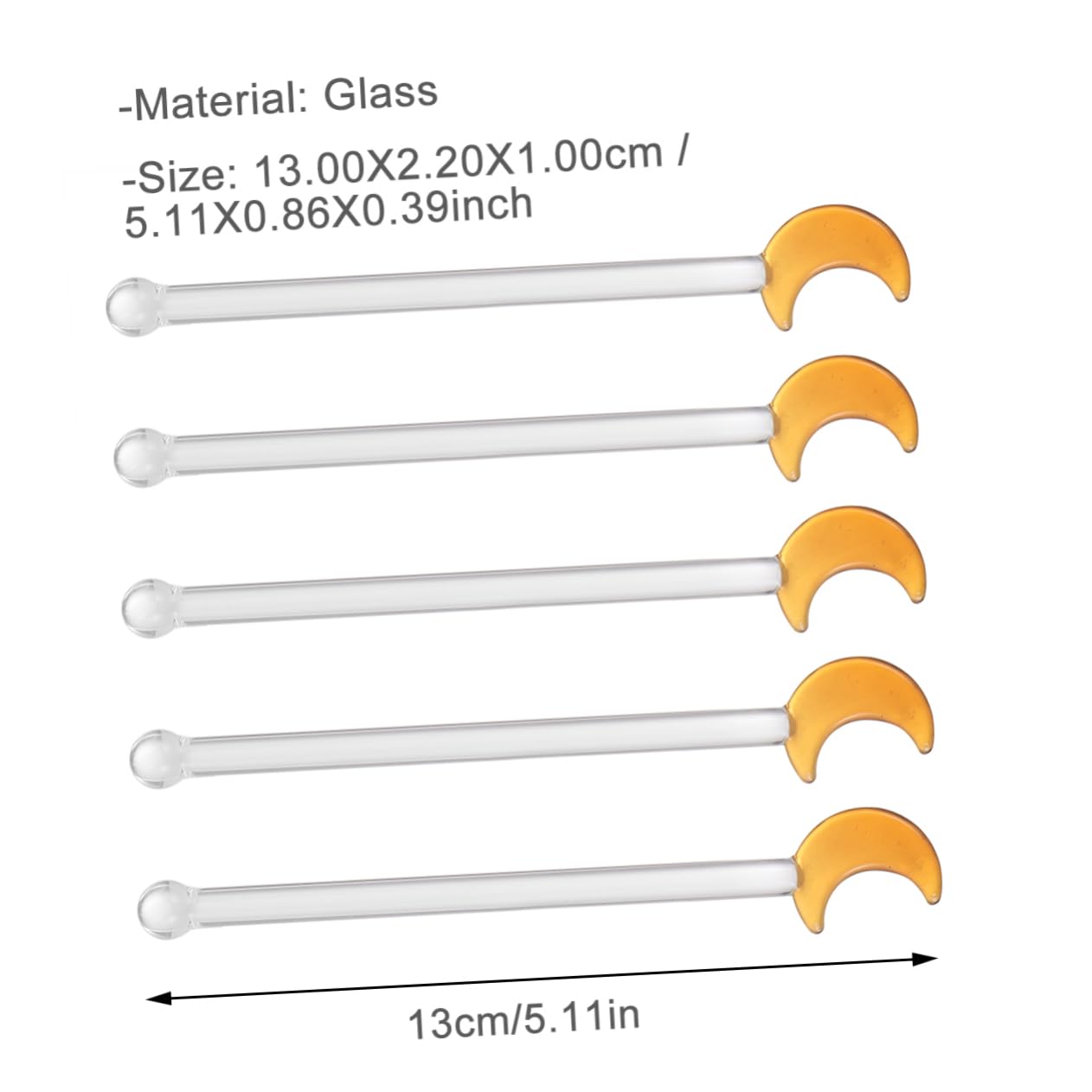 OFFSCH 5pcs Clear Glass Cocktail Stirrer Wine Mixing Sticks for Parties Bars and Home Use Creative Stirring Rods for Drinks