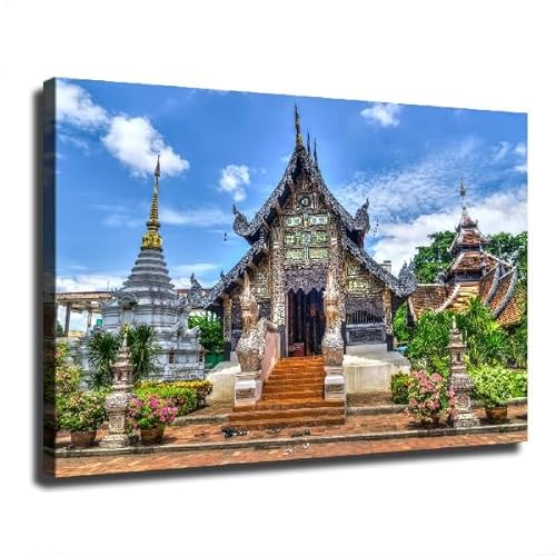 Chiang Mai Temple Thailand Canvas Wall Art 12x18