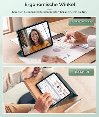 MoKo Hülle für iPad (A16) 11./10. Generation (2025/2022), Nachtgrün – Ansicht 5