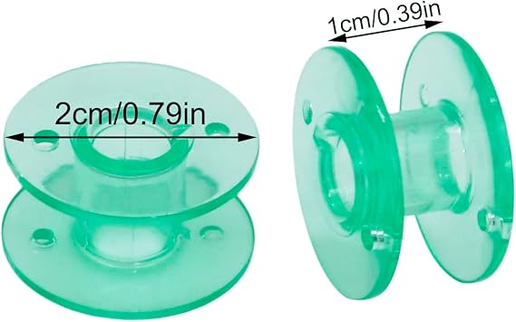 YEQIN 10 pcs Green Class 15 (A Size) Plastic Bobbins #X52800150 for Brother Babylock Singer Juki Sewing Machines