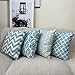 Set di 4 Cuscini Divano Geometrico Stampato su due lati Cotone Biancheria Decorativo Copricuscini Divano 45x45cm (blu)