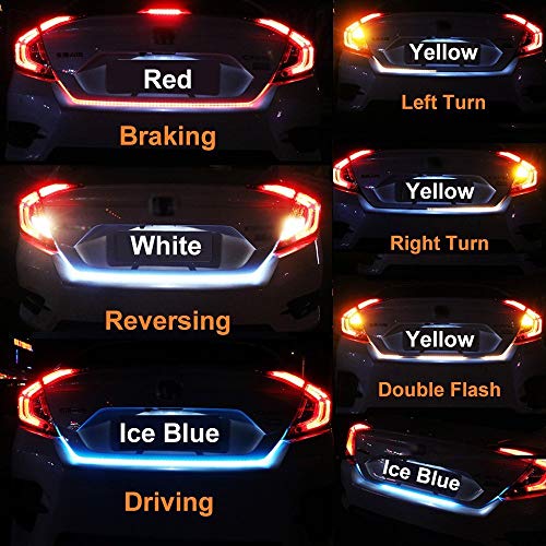 Image of AUTO SNAP Universal Flow Car LED Light Streamer Brake Trunk Signal Light for All Cars & Mini SUVS (Black, 4FT)