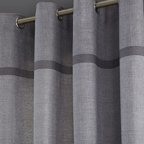 Rideaux à œillets en coton gris Catherine Lansfield pour sublimer votre salon