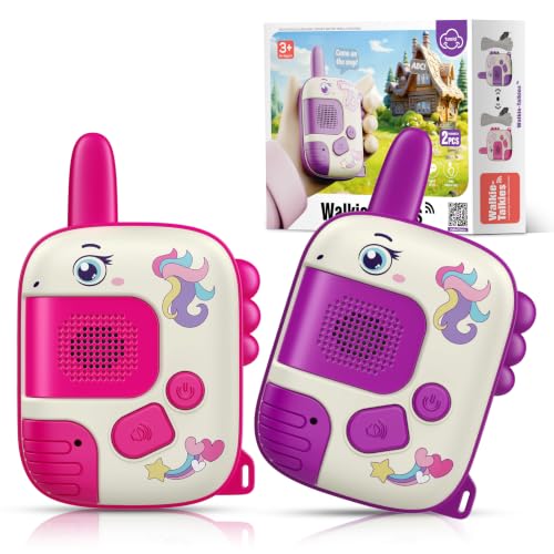 Wootoyz Einhorn Geschenk für Mädchen, Walkie Talkie Kinder Oster Geschenke Mädchen 3 4 5 6 7 8 Jahre Spielzeug ab 3-8 Jahre Mädchen Einhorn Spiel Walki Talki 3-8 Jahre Geschenk Einschulung Mädchen