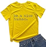 BABEGO Womens Cute Funny T-Shirts Graphic Tees Short Sleeve Tops Yellow XX-Large