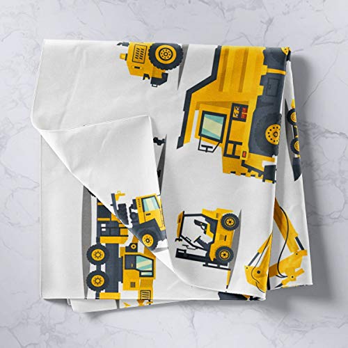 Cartoon Excavator Tapestry Yellow Cartoon Car Truck Pattern Wall Hangings Excavator Tractor Printed Tapestries For Kids Teens Boys Construction Tractor Vehicle Wall Art Bed Tapestry Wall, 59"X59" #TOP1