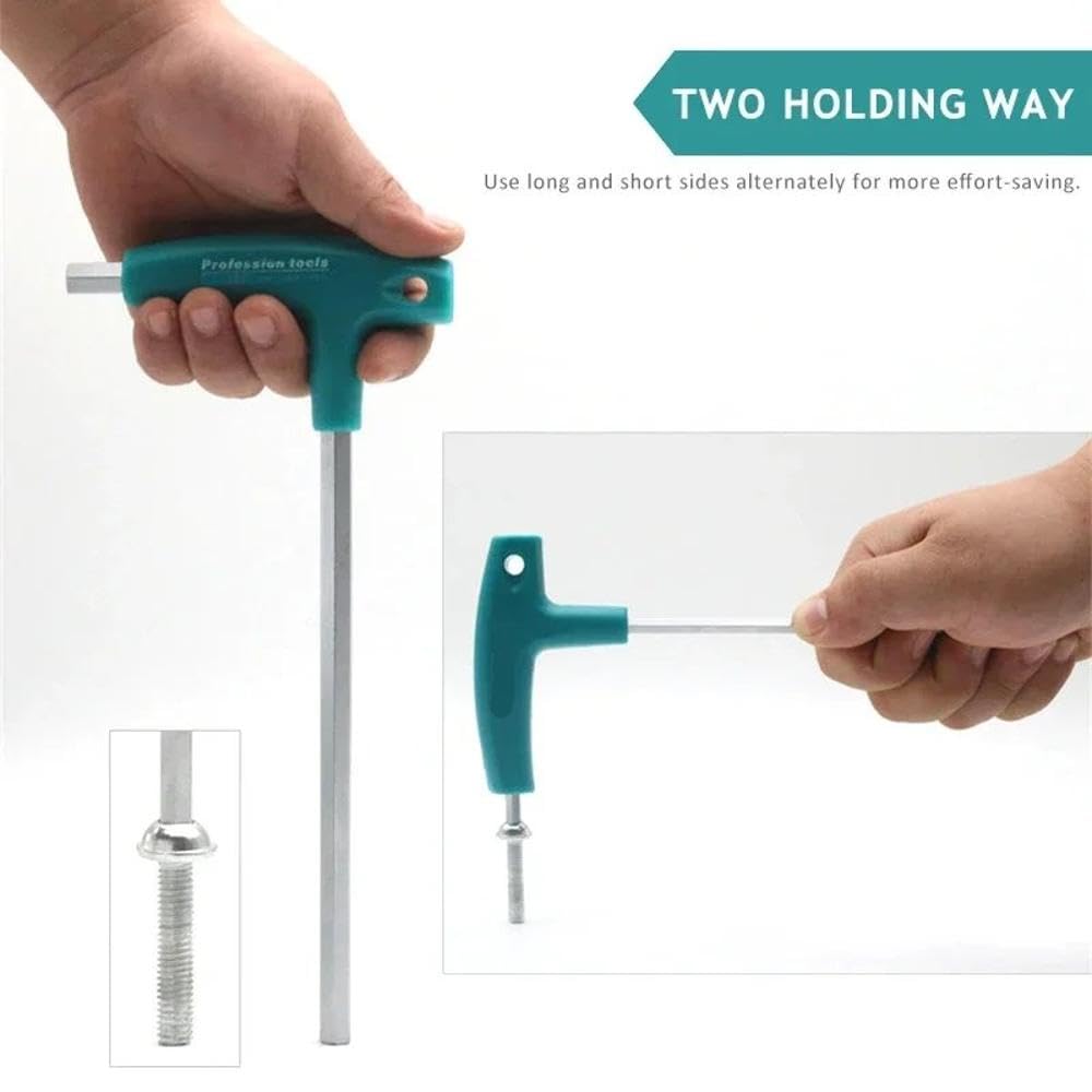 6/9 Piece T-Handle Allen Key Wrench Set con sacchetto di stoccaggio, Hexagon Screwdriver Kit per la riparazione domestica(6Pcs)