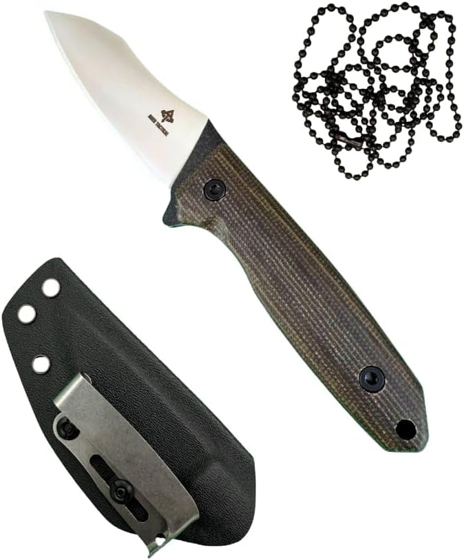 Fixed Blade, 3D Micarta Scales, EDC With Kydex Sheath, Ideal for Skinning, Survival, Camping, Hunting & Outdoors, Tactical Full Tang Knife (B_012)