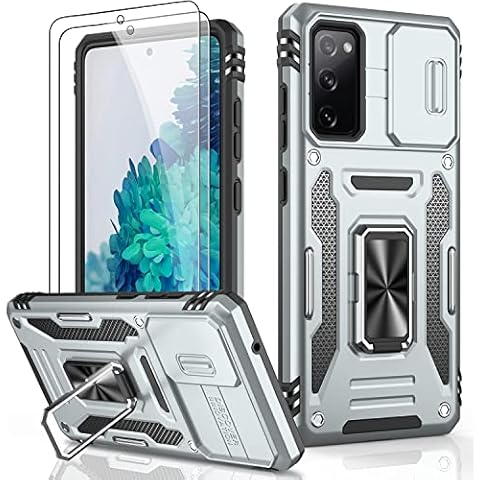 LUMARKE for Galaxy S20 FE Case with Camera Protection and Screen Protector Pass 16ft Drop Test Military Grade Protective Phone Cover with Kickstand Grey Cover
