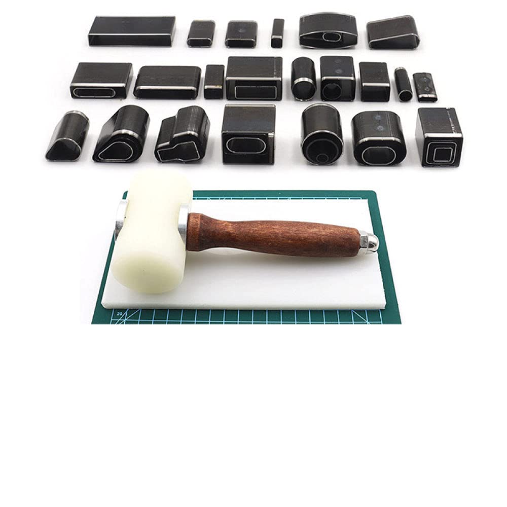 24/39/52 / 55PCS Shaped Style Hole Hollow Punch Cutter Set Stanzwerkzeug für Ledergürtel Telefonholster Leder Craft DIY Tool, geb.