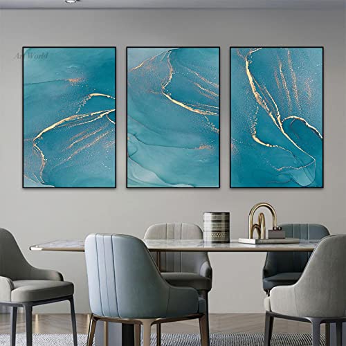 Affiche et impressions marbre vert triptyque art de salon chic