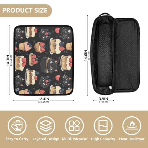 Bolsa de viaje Sweet Cake Cat Marble para herramientas de cabello, resistente al calor, organizador portátil miniatura 4