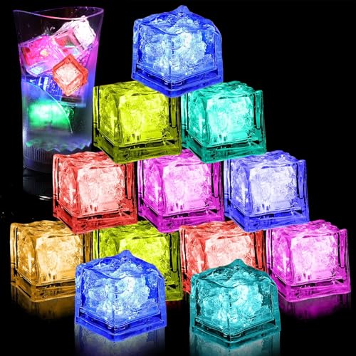 Cubos de hielo LED multicolor 12 piezas para bebidas miniatura 1