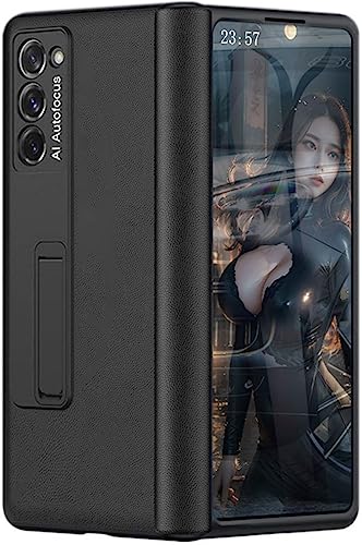 Custodia per Samsung Galaxy Z Fold2, Custodia per Cellulare, Cover per Telefono in Pelle per Samsung Z Fold 2 -Nero