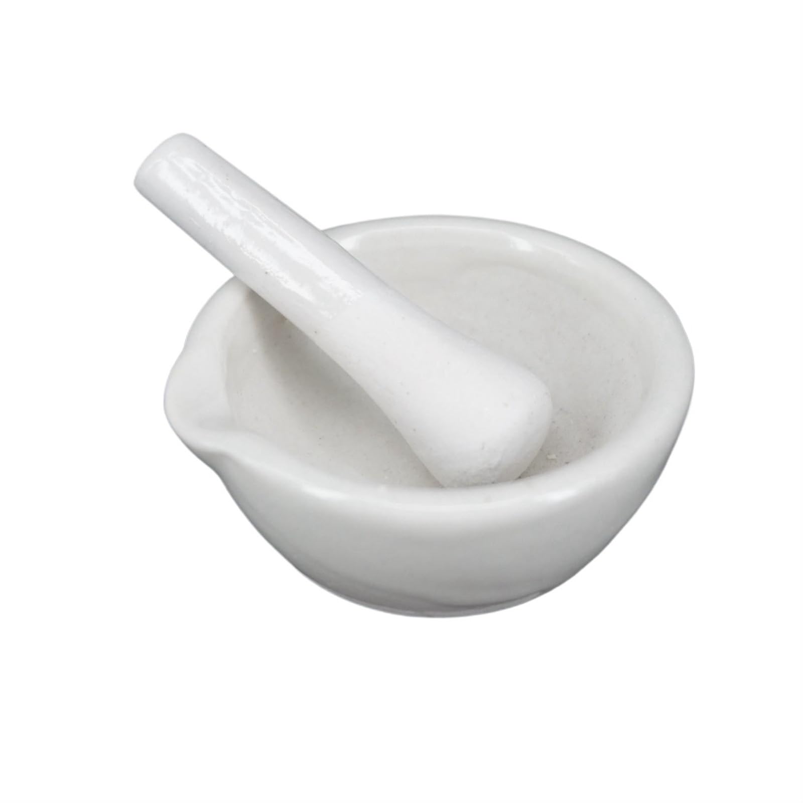 Zestaw z młynkiem i tłuczkiem, Zestaw moździerza i tłuczka Porcelanowa biała miska do mielenia 60 mm Narzędzia laboratoryjne