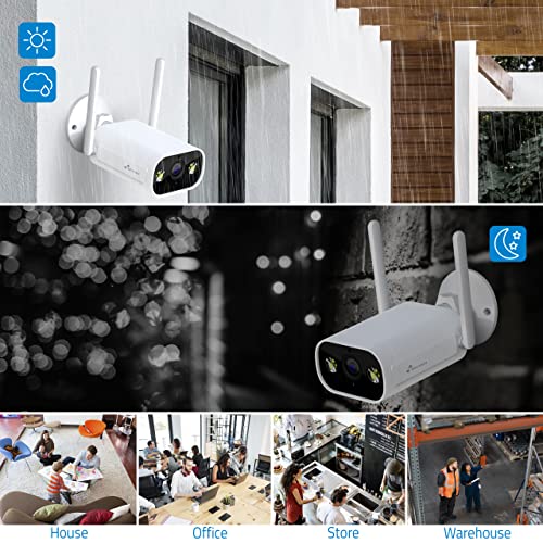 Miniatura 5 de NIVIAN- Cámara Bullet WiFi 2,4Ghz-Resolución 2K-Apta para Exterior IP66-Función detección Humanos-Visión Nocturna 10m- Compatible con Alexa y Google Home–Control Remoto con App Tuya-Color Blanco