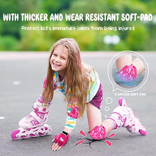 Knee Pads Elbow Pads With Bike Gloves,Toddler Sports Protective Gear Set With Mesh Bag For Roller Skating Skateboard Cycling,Knee Pads Set Elbow Guards Wrist Guard For Kids Boys Girls #TOP3