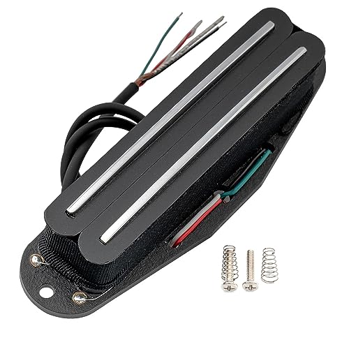 Artec SBA73C Alnico 5 Hot Rails Neck Middle Bridge Single Coil Sized Humbucker Pickup 12K for Strat Style Electric Guitar, Chrome Rail