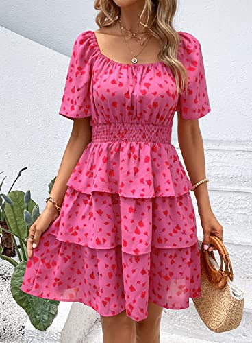Image of PRETTYGARDEN Women's Summer Floral Ruffle Short Dress