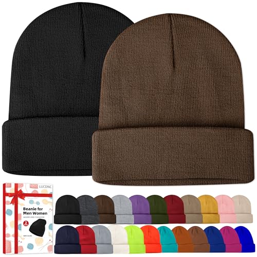 lucdnc Beanies for Men Women 2 Pack Fall Winter...