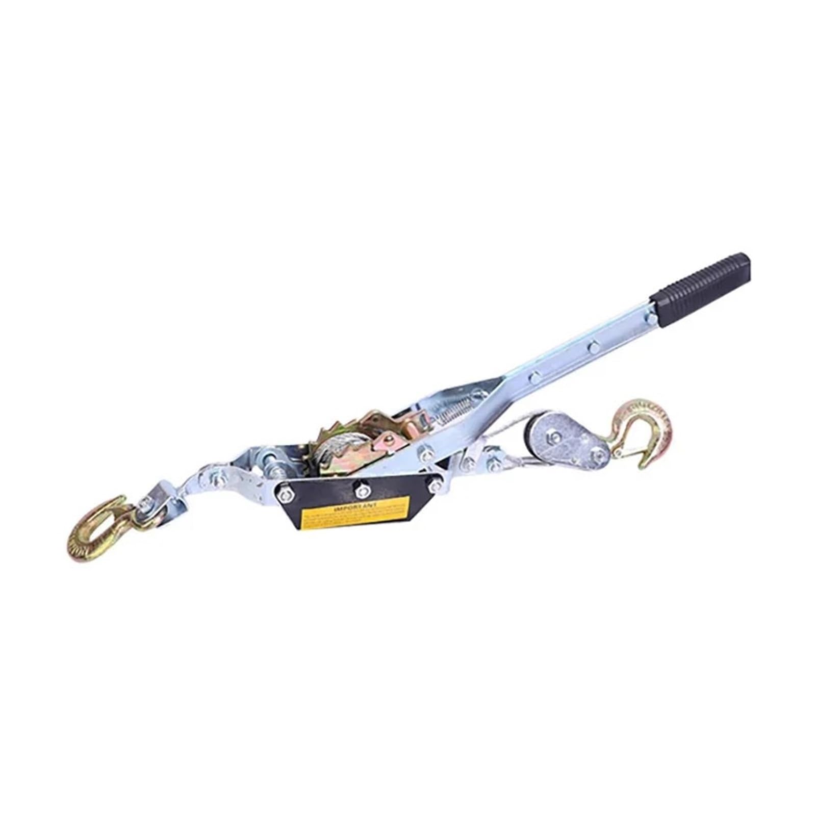 Tensor manual de trinquete con doble gancho, capacidad 2T, cuerda de alambre de 2 m, cierre de manivela para carga de coche y remolque