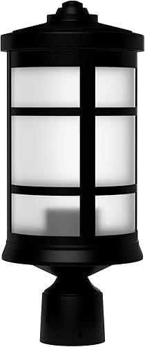 Miniatura 2 de KastLite Lámpara de poste para exteriores, se adapta a postes de lámpara de 3 pulgadas, luz de poste de linterna impermeable antioxidante, base E26,
