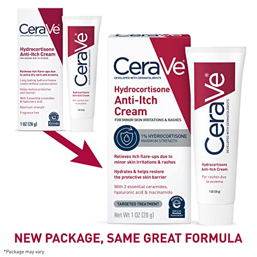 image for CeraVe 1% Hydrocortisone Anti-Itch Cream, Fragrance-Free Relief for Ec